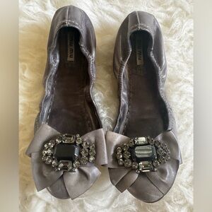 Miu Miu Gray Chic Flats, Size 38/US 8